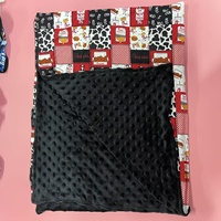 Couverture bébé Babylovey en minky à pois, douce pour la peau, 30*40 pouces, avec logo personnalisé, pour Halloween, faible MOQ