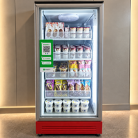 Congélateur vertical commercial à porte vitrée 1 2 3 4 pour supermarché et épicerie