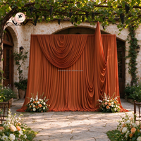 ANNIELU Rideaux extensibles en spandex orange brûlé sur mesure pour la décoration de scène et de fond de scène d'événements de mariage