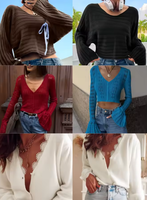 Venta al por mayor de fábrica: Pacas de ropa nueva de marca para mujer, vestidos, tops y camisetas.