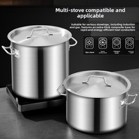 Marmite à soupe multifonction classique en acier inoxydable avec poignée, grande capacité, compatible induction et gaz