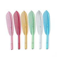 Stylo à plumes rétro coloré créatif avec logo personnalisé, stylo gel en plastique, encre noire pailletée 0,5 mm, pour le bureau et l'école
