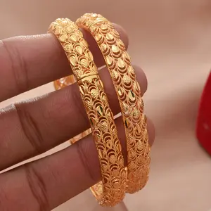 Dubai, venta al por mayor, brazalete de Color dorado, pulsera africana para fiesta de boda, regalo de joyería, brazalete árabe Hawaiano