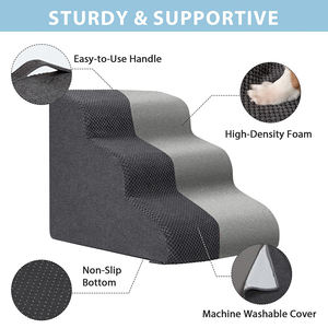 Hochwertige Haustiertreppe Und Rampe, <span class=keywords><strong>Extra</strong></span> Breit Und Stabil, Aus Hochdichtem Schaumstoff, Hundetreppe - Product Image 2