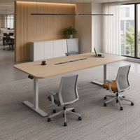 Bureau de conférence électrique réglable en hauteur, table de bureau longue et moderne, poste de travail pour salle de réunion, salle de formation, salle à manger, en MDF