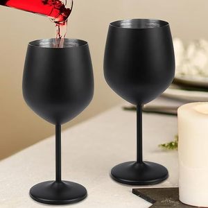 <span class=keywords><strong>Verres</strong></span> à vin de Noël réutilisables en acier inoxydable noir de 18 oz, incassables, pour les fêtes et les anniversaires - Product Image 3