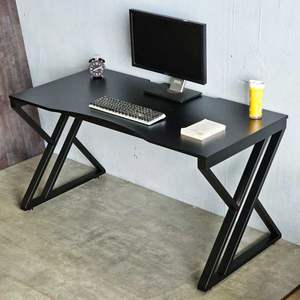 Bureau moderne en métal en forme de Z avec plateau en bois, mobilier de bureau en métal, bureaux personnalisables, structure en métal, MDF, bois massif - Product Image 2