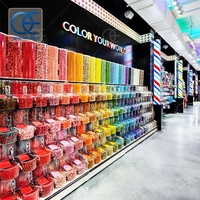 Centre commercial coloré magasin de bonbons meubles boutique de chocolat vente en gros raccords présentoir en bois personnalisé décoration boutique de bonbons