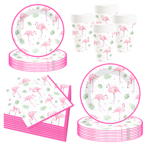 Platos de Papel Ovalados Desechables con Diseño de Flamenco DAMAI, Decoración para Fiestas, Suministros para Fiestas de Cumpleaños, Juego de Vajilla - Product Image 5