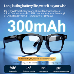 Lunettes intelligentes HY15 avec caméra 12 millions de pixels, traduction IA, enregistrement vidéo 1080P, stockage 32 Go avec ENC, musique BT - Product Image 3