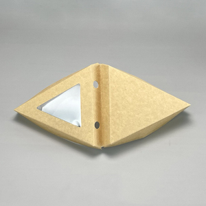 Caja de <span class=keywords><strong>pizza</strong></span> triangular con tapa de papel Kraft personalizada Caja de pastel personalizada con ventana para embalaje de alimentos para exhibición de <span class=keywords><strong>pizza</strong></span> y pastel en cubitos - Product Image 3