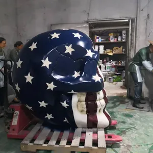 Statua di Cranio in Vetroresina Colorata e Intagliata a Mano, Grande, per Decorazione da Giardino, Personalizzabile, Vendita all'Ingrosso - Product Image 2