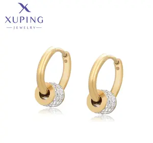 T000768758 Xuping bijoux mode élégant simple dames boucles d'oreilles femmes bijoux 14K couleur boucles d'oreilles en acier inoxydable