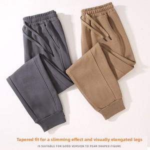 Nuovi <span class=keywords><strong>Pantaloni</strong></span> Sportivi Traspiranti ed Elastici in Cotone con Inserti in Pile, Modello Harem Casual con Laccetti alla Caviglia per <span class=keywords><strong>Uomo</strong></span> e Donna - Product Image 3