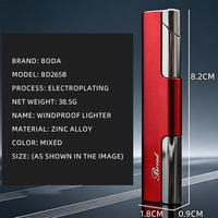 BROAD BD265-B Briquet électronique coupe-vent en métal au butane - Design moderne pour cadeaux d'affaires
