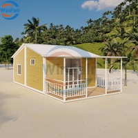 Casa Contenedor WinFair, Casas Móviles Prefabricadas Pequeñas con Terraza para una Vida Ecológica/Sostenible/Estilo Rústico