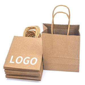 Sac de courses en papier kraft biodégradable réutilisable avec cordon de serrage et poignées, faible MOQ, impression personnalisée, sac cadeau de luxe - Product Image 5