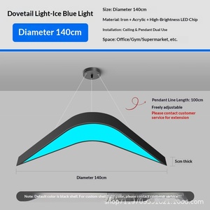 Lámparas Colgantes LED Comerciales de Acero Inoxidable con Control Táctil, Diseños Únicos, Forma de Flecha de Cola de Golondrina, para Gimnasios y Salas de Juegos - Product Image 3