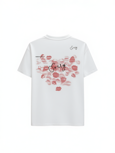 T-shirt unisex in cotone a maniche corte, girocollo, traspirante, casual, con stampa a tema San Valentino, vestibilità regular - Product Image 1