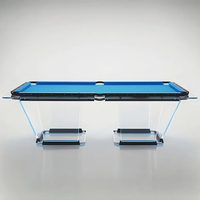 Werkseitig angepasster 7ft 8ft 9ft Glas Billardtisch mit schönem Design Glas Billardtisch für Familien spielzimmer