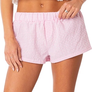 กางเกงขาสั้นออกกำลังกาย/นอนหลับสไตล์ Y2K สำหรับผู้หญิง ลายพิมพ์ ระบายอากาศได้ดี ผ้ายืด/ผ้าฝ้าย ขอบเอวยางยืด สวมใส่สบายๆ - Product Image 3