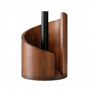 Wooden Toilet <b>Paper</b> Holder Circular Pivoting Natural Wood <b>Color</b> For Bathroom Kitchen Use - Product Image 2