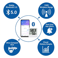 Capteur intelligent industriel, suivi de pression et d'altitude, Bluetooth, thermomètre et hygromètre, stockage cloud, étanche, pour HVAC, laboratoire, OEM
