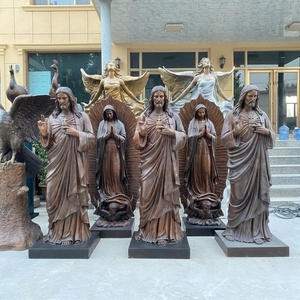 Sculpture religieuse personnalisée en laiton et bronze Pieta Vierge Marie et Jésus pour extérieur, jardin, parc urbain, église, à vendre - Product Image 3