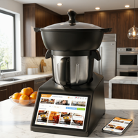 Robot de cuisine intelligent avec application mobile 2400W, écran tactile de 10 pouces, bol mélangeur en acier inoxydable de 4,5 L, 12 vitesses, mixeur chauffant