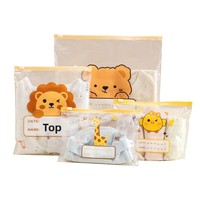 Sacs refermables transparents en PE à motifs de dessins animés pour vêtements, chaussures et fourrures d'enfants de maternelle, Jinhua Zhejiang