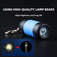Senter Gantungan Kunci Multifungsi Logo Kustom, Lampu Saku Hitam Portabel, Mini Torch Light USB Rechargeable, Hadiah Promosi