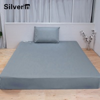 Drap-housse personnalisable King Size en fibre d'argent et Tencel, ultra-doux, antibactérien, avec cordon et prise