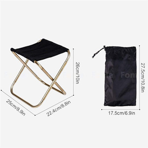 Silla de pesca Ly, taburete plegable de aleación de aluminio, asiento plegable ligero y compacto portátil para exteriores de 25cm para acampar y pescar - Product Image 1