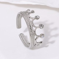 Bague ouverte en acier inoxydable avec zircon, style cour royal, couleur or, haut de gamme, de la marque Esign-sense