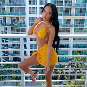 Traje de Baño <span class=keywords><strong>Bikini</strong></span> de 3 Piezas para Mujer, Conjunto de <span class=keywords><strong>Bikini</strong></span> con Estampado Floral, Traje de Baño, Vestido de <span class=keywords><strong>Bikini</strong></span>, Ropa de Playa - Product Image 3