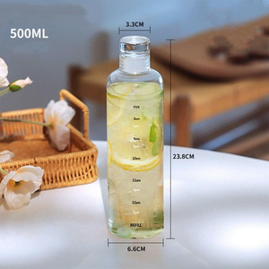 Botella de agua Beeman de 500 ml con marcador de tiempo, a prueba de fugas, libre de BPA, reutilizable, deportiva, de plástico. - Product Image 5