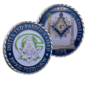 Moneta Commemorativa Massonica per Iniziazione e Avanzamento, Artigianato in Metallo Creativo, Moneta Souvenir a Tema Tre <span class=keywords><strong>Virtù</strong></span> - Product Image 4