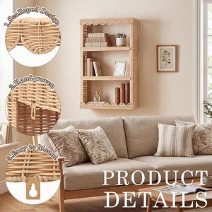 Étagère de rangement tissée moderne et durable, étagère flottante <span class=keywords><strong>d</strong></span>écorative pour l'art mural <span class=keywords><strong>au</strong></span>-<span class=keywords><strong>dessus</strong></span> du canapé et du <span class=keywords><strong>lit</strong></span> - Product Image 6