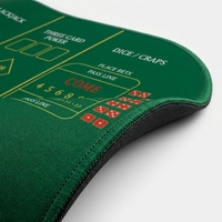 Tapis de jeu de casino personnalisé 5 en 1, poker, roulette, blackjack, trois cartes, craps, vert ovale