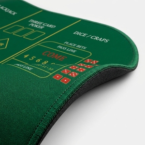 Tapete de Juego de <span class=keywords><strong>Casino</strong></span> 5 en 1 Personalizado, Tapete de Póquer, Ruleta, Blackjack, Póquer de Tres Cartas, Craps, Ovalado Verde - Product Image 2