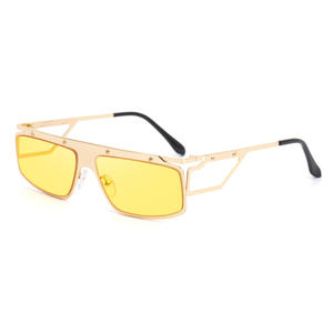แว่นกันแดดทรงเหลี่ยมโลหะสำหรับผู้หญิง รุ่น 1934FACER กรอบสีทอง เลนส์ TAC ป้องกันรังสียูวี 400 แฟชั่นป้องกันแสงแดด เหมาะสำหรับการเดินทางและกิจกรรมบนเวที - Product Image 2