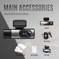 Caméra embarquée 4K triple objectif avec enregistrement avant, arrière et habitacle, GPS, Wi-Fi 5 GHz, moniteur de stationnement, vision nocturne et capteur G pour toutes les voitures
