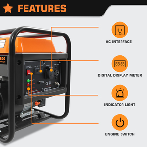 3 Kva 4kva 4500 Watt 5kva 5000 Portable Generator <b>Gasoline</b> 220v 110V/230V & Manual Start Open Frame for Jobsite HS4800 Adaptable - Product Image 4