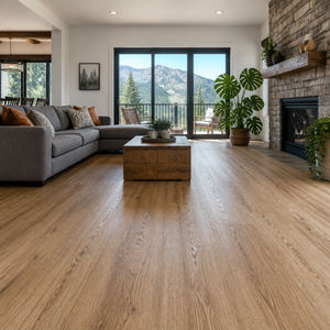 Suelo Sintético WPC Impermeable Ynori, Acabado Madera Cepillada <span class=keywords><strong>Roble</strong></span> Montaña, 6.5mm 228x1220mm, para Escaleras, Alta Densidad, Directo de Fábrica - Product Image 2