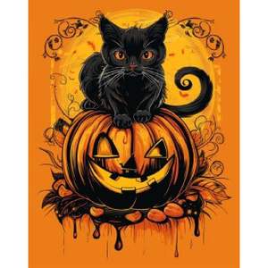 CHENISTORY Halloween Image Par Numéro Pour Adultes Kits Peinture Par Numéro <span class=keywords><strong>Chat</strong></span> Diy <span class=keywords><strong>Dessin</strong></span> Sur Toile Cadeau Unique Décoration de La Maison - Product Image 1
