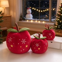 Coussin Pomme Rouge de Noël en Peluche avec Logo OEM, Coussin de Canapé, Décorations de Noël, Cadeaux du Nouvel An, Poupées
