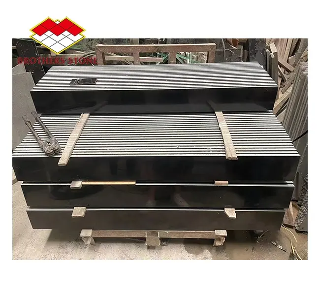 China cheap pure black granite 40mm thick black granite slab absolute black granite for steps