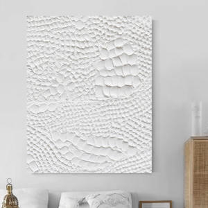 オリジナルアートホワイト3Dテクスチャキャンバス抽象的な壁アート重油ハンドメイド絵画ミニマリズムウォールペインティングリビングルーム用 - Product Image 5