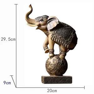 Elefante all'ingrosso della poliresina della decorazione domestica delle sculture della decorazione domestica della cina sul tallone