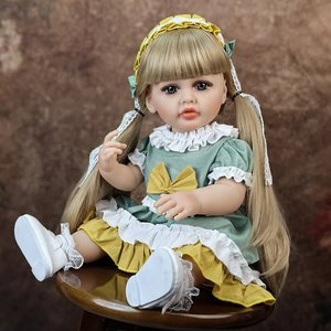 Poupée en vinyle entièrement en silicone bébé fille <span class=keywords><strong>Bebe</strong></span> Reborn 55cm cheveux dorés princesse Bonica jouet cadeau pour enfants Playmate - Product Image 6